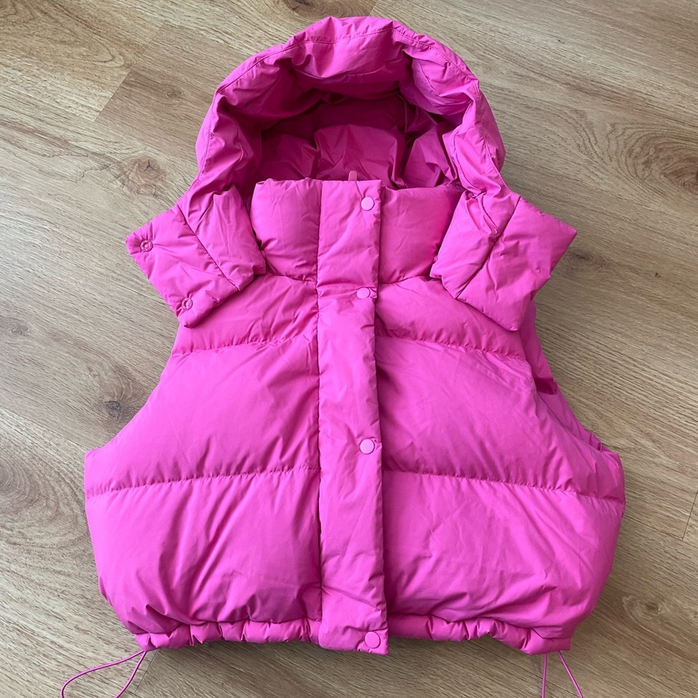 Lululemon Wunder Puff Super Crop Vest Sz 10 Sonic Pink